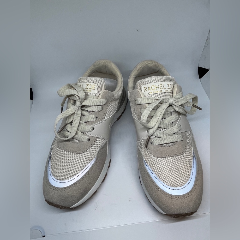 Rachel Zoe Sophie Tan Cream Lace Up Fashion Sneakers US Size 9 - Picture 13 of 13